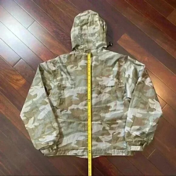 OSIRIS Mens Windbreaker Jacket Hood Lightweight Green Camo Print Size Small - Picture 10 of 16